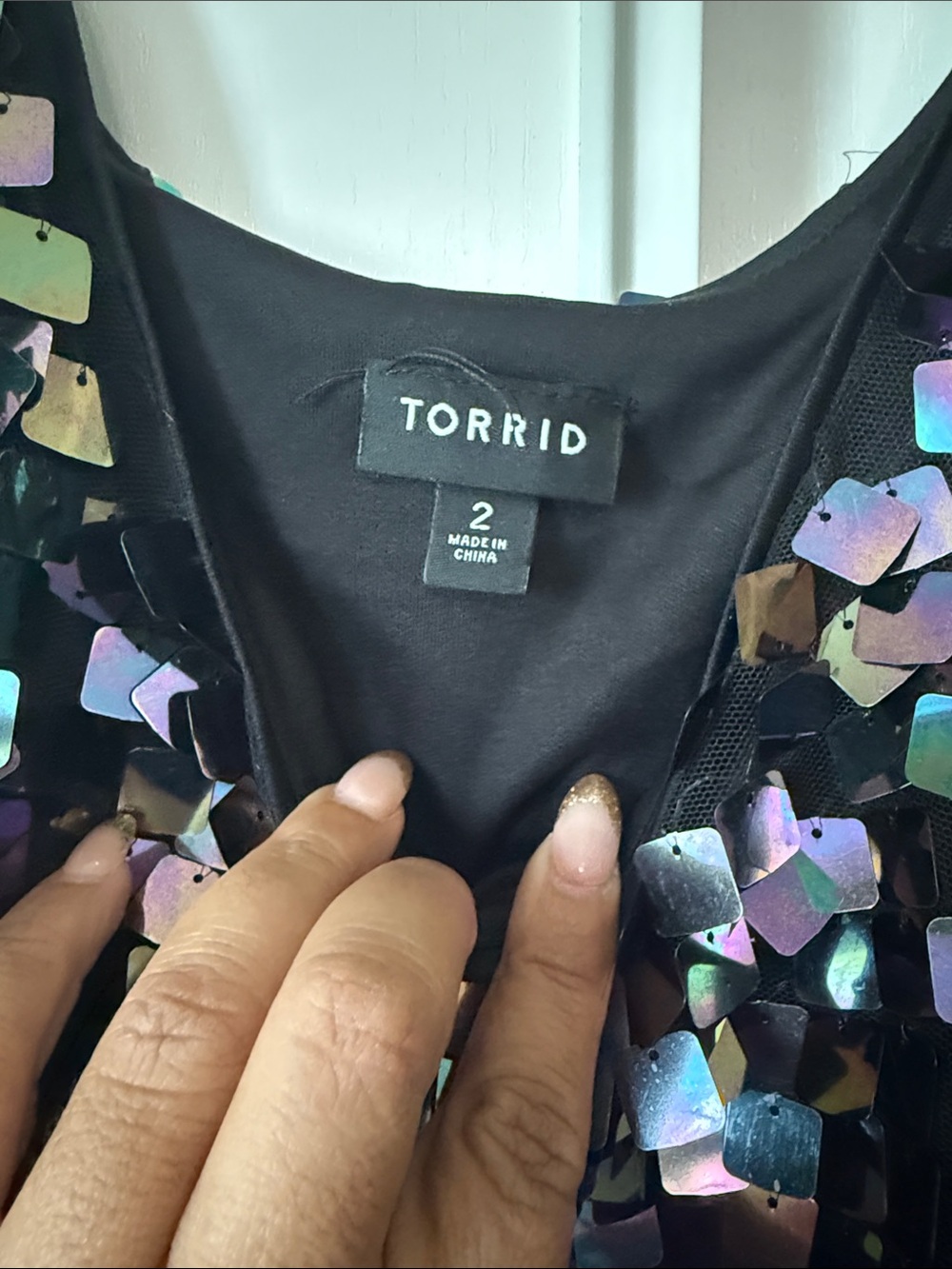 torrid Iridescent Black Sequin Tank - Picture 2 of 5